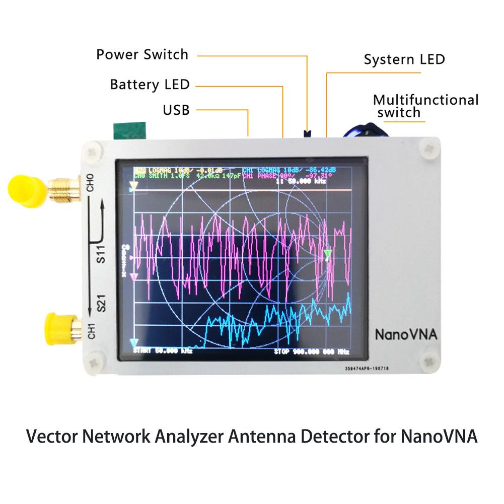Tragbare Handheld Vector Network Analyzer USB Typ-C Antenne Detektor Kurzwelligen MF HF VHF Antenne Analyzer für NanoVNA