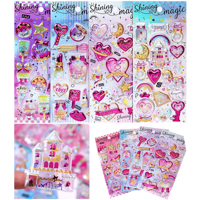 Kimalle paljetteja tarroja hauska pirtelö uudelleenkäytettävä 3d turvonnut kupla tee itse tarroja scrapbooking klassinen lelu lasten lasten syntymäpäivä