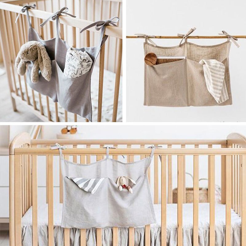 1Stck Tuch Baby Krippe Hängen Lagerung Tasche Baby Bett Baby Bett Organizer Spielzeug Windel Tasche Für Bettwäsche