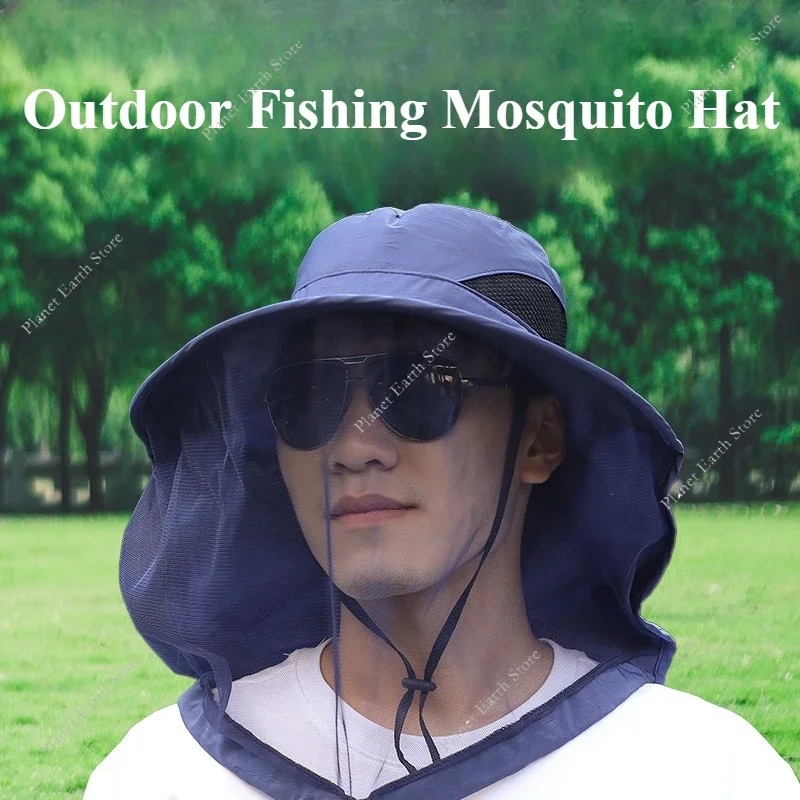 Anti-Mücken-Angelkappe, atmungsaktiv, verstellbar, Netzstoff, modischer, abweisender Insekten- und Bienenschutz für draussen-Camping