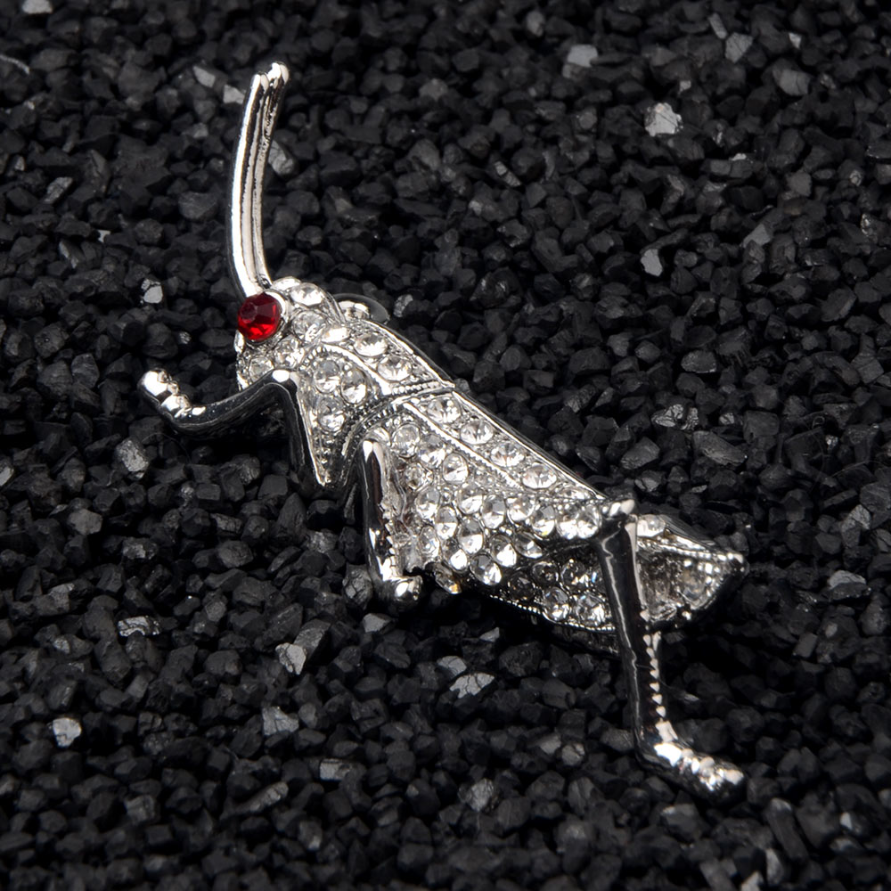 Chanfar Rhinestone Grasshopper Brooches Women Men Insect Brooch Pins For Wedding Party Brooch Jewelry
