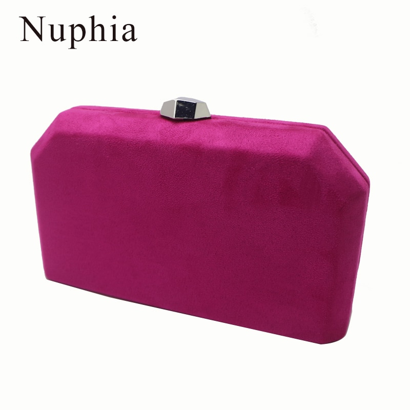 Nuphia Suede Evening Clutch Bags and Party Bags for Womens