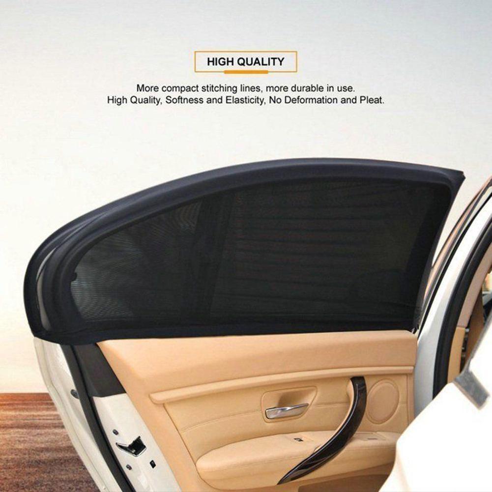 2pcs Black Side Car Sun Shade Rear Window Sunshade Cover Mesh Visor Shield Screen automobiles accessories