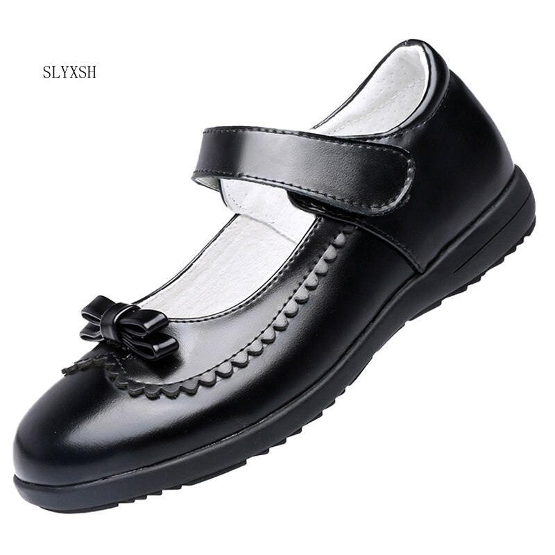 SLYXSH Kinderen Meisje Student Schoenen School Zwart Lederen Schoenen Meisjes Mode Prinses Schoenen Kids Classic Gloeiende Uniformen Sinlge