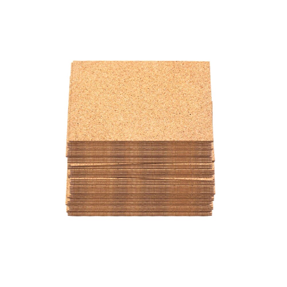 50pcs Pad Reusable Drink DIY Table Decor Kitchen Insulation Crafts Squares Round Self Adhesive Cork Coaster Cup Mat Mini Board: Square