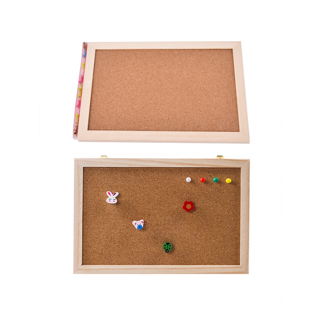 Kontor bord foto kork bord træ indrammet opslagstavle 20*30cm pin boards kork til hjemmet med tilbehør