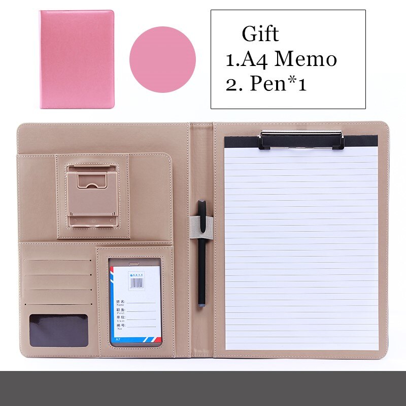 A4 Phone Holder Bags Document Business Folder Manager Conference Calculator File Organizer Layout School Office Stationery: A PINK