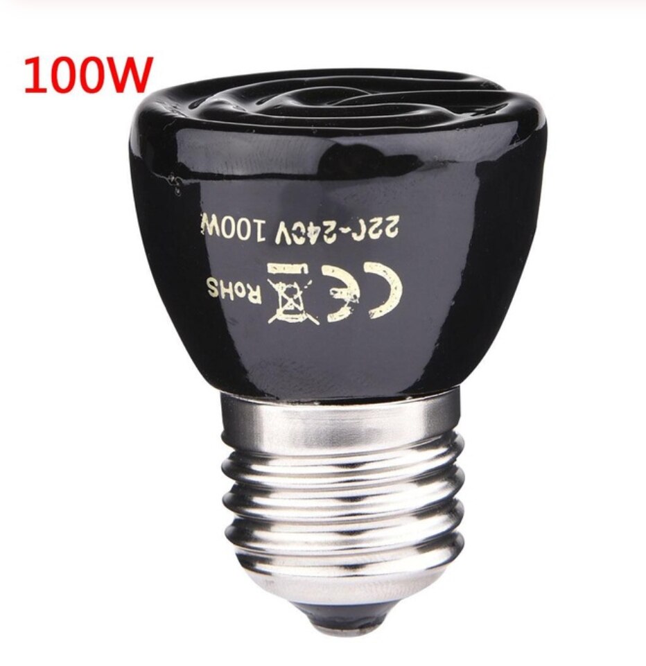 25w/50w/75w/100w e27 keramische verwarmingslampen voor huisdieren, hagedis, schildpad, spin, reptielen, doosverwarmer, warmtelamp, broedmachine: 100w