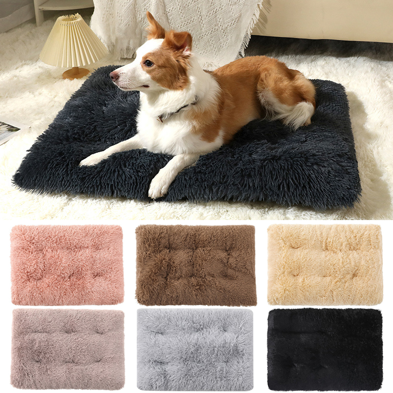 Plysch varm hund sovmatta mjuk fleece husdjursfilt avtagbar katt valpmatta kudde för små medelstora hundar