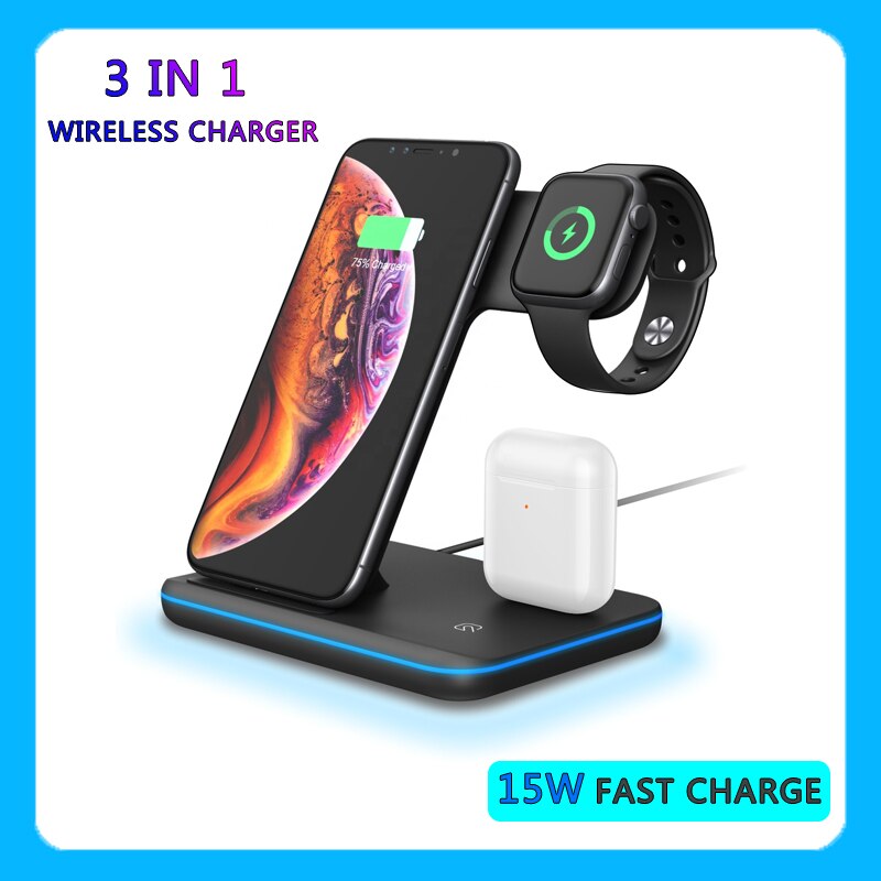 Multifunctional Wireless Charger Three In One Charging Base For Iphone Android Phone Watch Headset