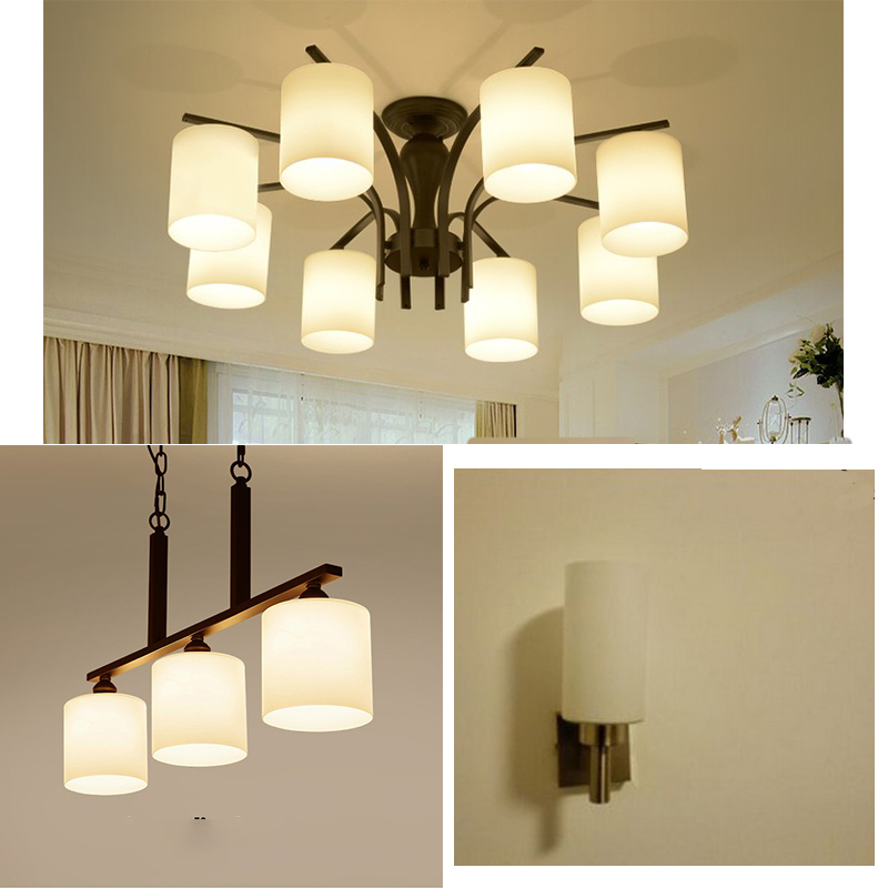 D10cm D12CM D15cm cilindrische matglazen lampenkap, hangende wandlamp accessoires, handmatige vervanging van geblazen glazen armatuur