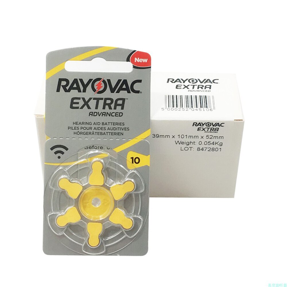 60 Pcs Rayovac Extra Prestaties Gehoorapparaat A10 Batterijen. Zink Air Gehoorapparaat Batterij 10 A10 10A PR536