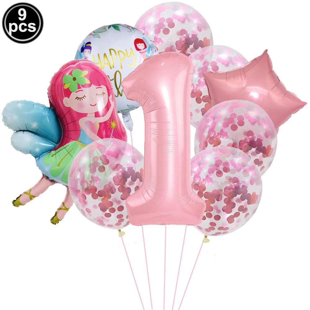 Spring Fairy Birthday Party Decoration Flower Fairies Girls Happy Birthday Hanging Banner Decor for Fairy Theme Birthday Party