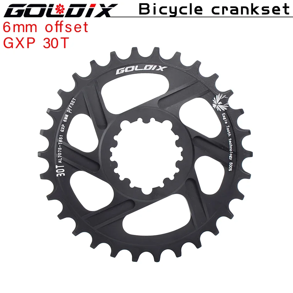 GOLDIX para plato de bicicleta de 3 clavos 0/3/6mm Offset 30/32/34/36/38T rueda de cadena de bicicleta MTB para XX1 X9 XO X01 G X NX Direct Mo: Naranja