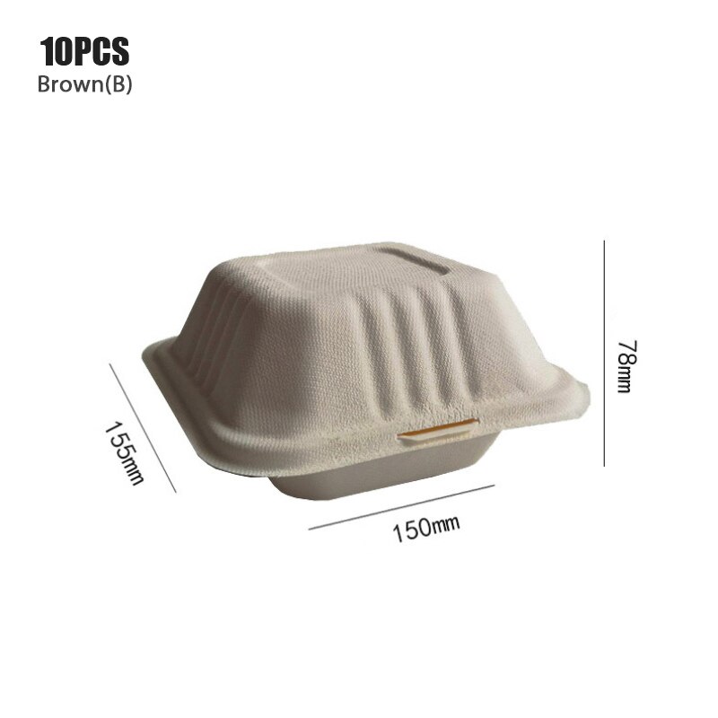 10PCS Disposable Bento Lunch Box Baking Cake Food Containers Dessert Bento Box Disposable Food Containers Disposable