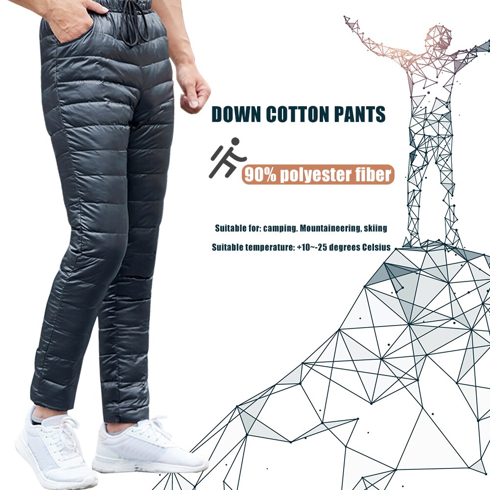 Winter Down Pants Outdoor Camping Skiing Pants Thicken Waterproof Trousers S-5XL Men Women Down Pants