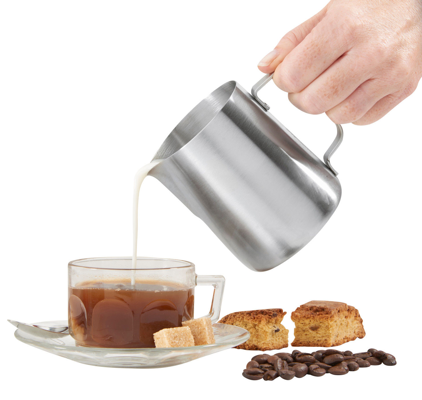 350Ml Rvs Giet Pot Cup Mok (Zilver): 600ml