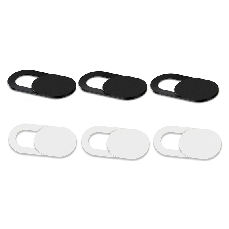 6 Pcs Plastic Camera Shield Stickers Notebook PC Tablet PC Mobile Anti-Hacker Peeping Protection Privacy Cover , 3 Pcs White & 3