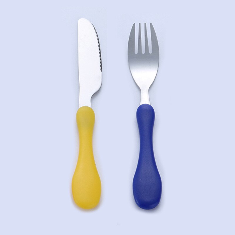 Safety Portable Kids Tableware Knife Fork Lovely 304 Stainless Steel Cutlery Set Children Dinnerware: 04 Knife and fork