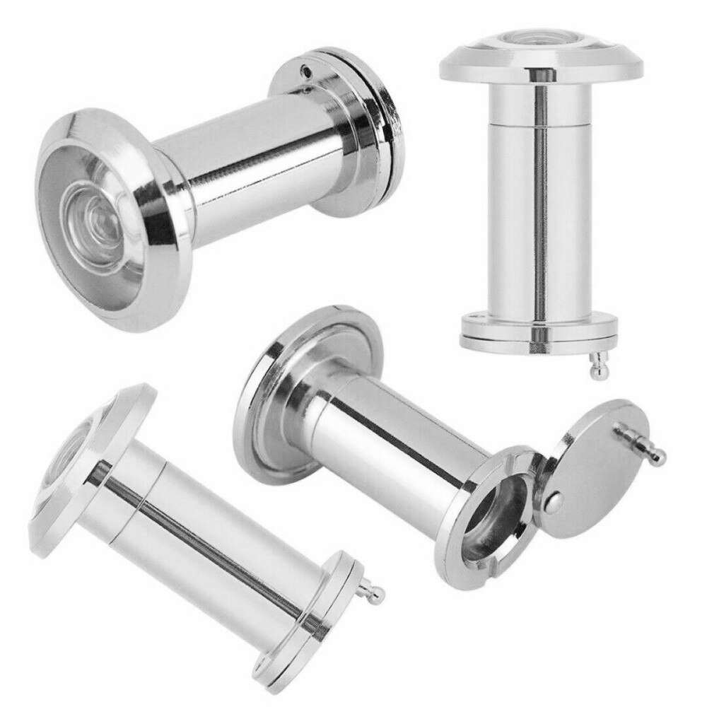 200° Wide Viewing Angle Security Door Eye Spy Hole Peephole Viewer Adjustable Glass Lens Security Privacy Cover Door Part