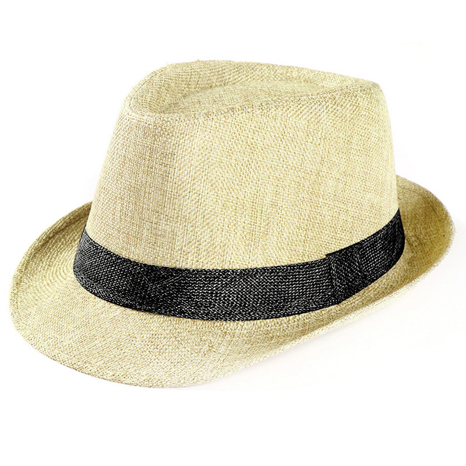 Classic Straw Sunhat For Men Fishing Beach Vacation Sun Protection Hats Wide Sides Vintage Breathable Caps Adult: Beige 