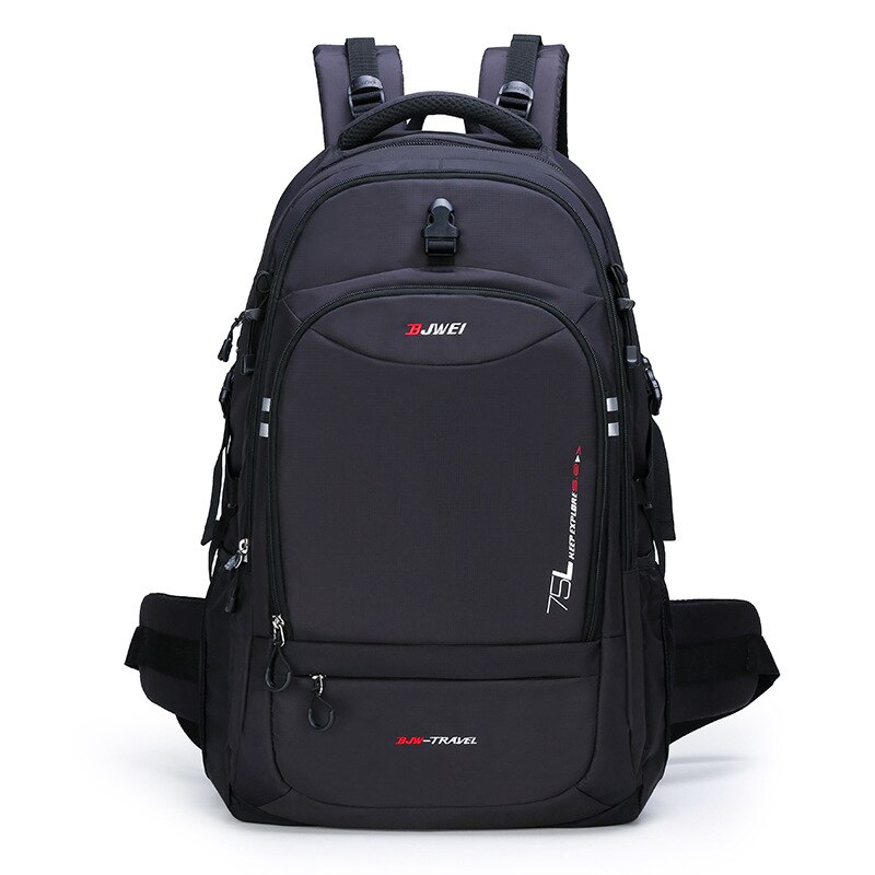 75L Unisex Men's Backpack Travel Back Pack Sports Bag Nylon Outdoor Trekking Rucksack Hiking Climbing Cycling Backpack for Male: black