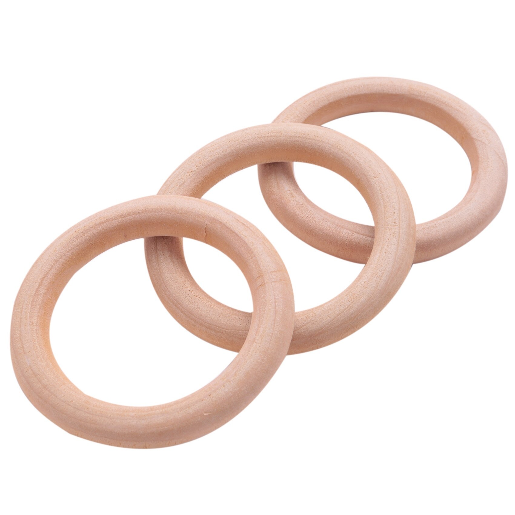 20 Pack Hout Ringen Houten Ringen Voor Craft, Ring Hanger En Connectors Sieraden Maken 70Mm