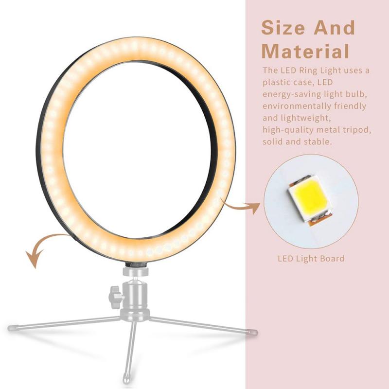 2.7 "/4.8"/6 "LED Ring Licht Fotografie Selfie Ring Lichter Dimmbare Kamera Telefon Ring Lampe mit PTZ Für Make-Up Video Live Studio