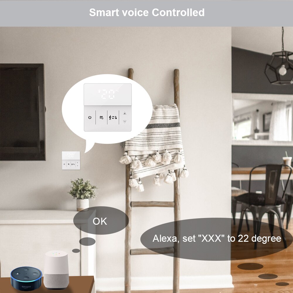 WIFI Touch Screen Thermostat 16A LCD Programmable Temperature Controller Floor Heating Thermostat App Control For Google Home