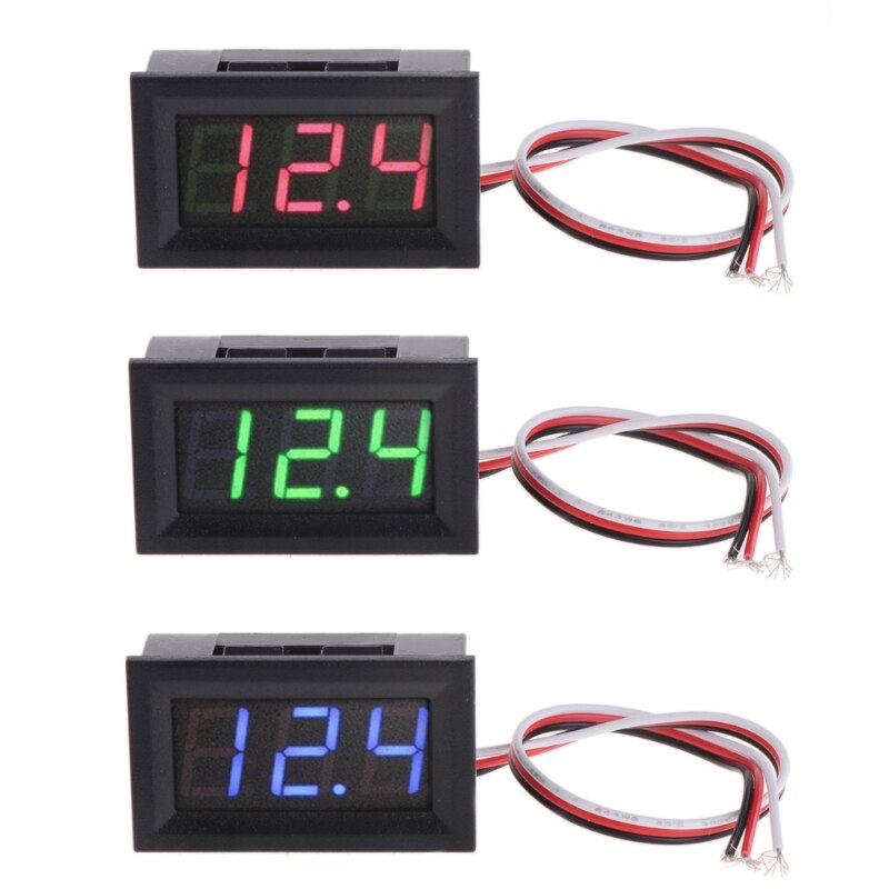 Mini Voltmeter Tester Digitale Voltage Test Batterij Dc 0-40V Rood/Blauw/Groen Auto