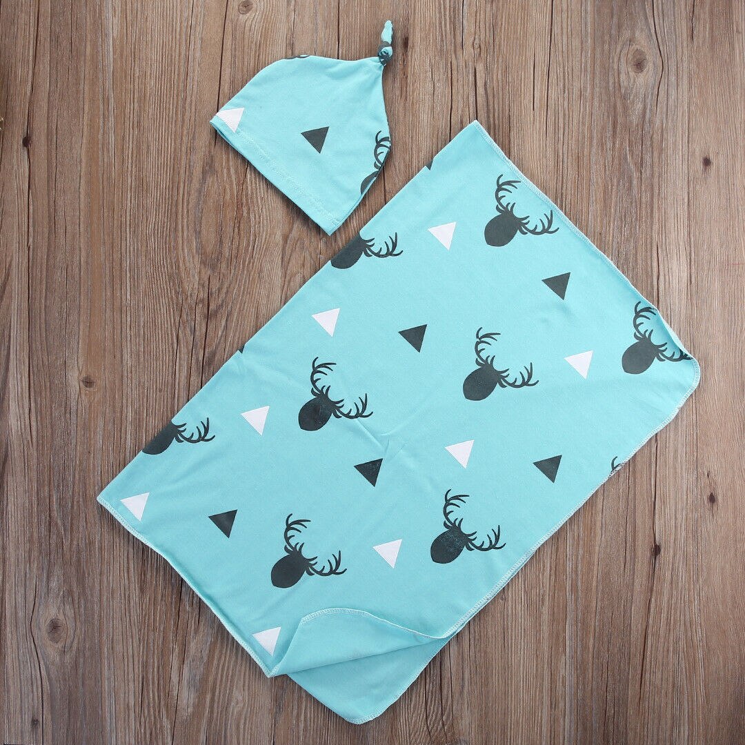 Peuter Kid Baby Boy Meisje Slaap Deken Zachte Stretch Wrap Badhanddoek Pyjama Deken: Blauw