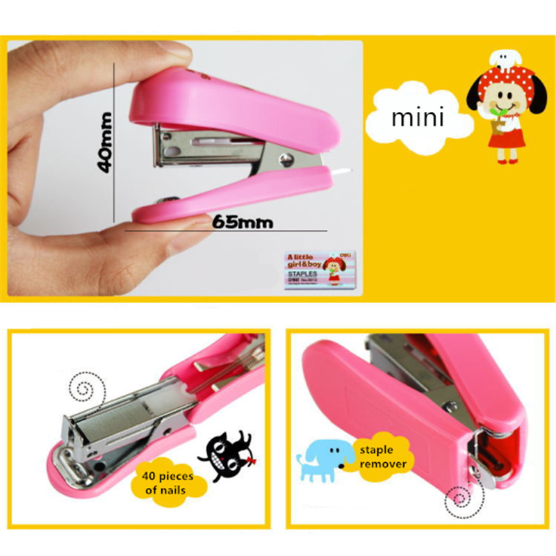 Mini Stapler, portable Stapler Set ， include Stapler staple remover & Standard Staples, 3-in-1 , 12 Sheet Capacity, -LF01-149