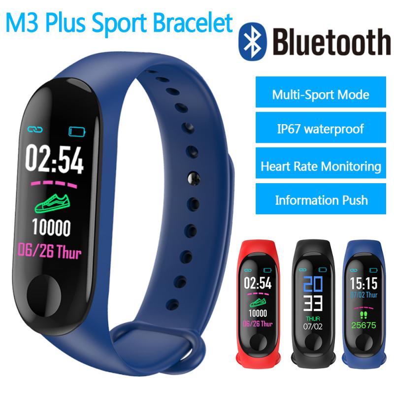 Smart Bluetooth 4.0 Running Stappenteller Fitness Tracker Armband Stappenteller M3 Plus Fitness Hartslag Horloge Plus Bloeddruk