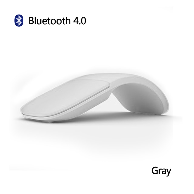 1600 dpi bluetooth 4.0 trådlös mus hopfällbar arc touch mause vikbara ultratunna mute möss för surfacebook laptop kontorsbruk: Grå
