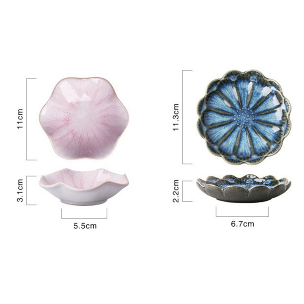 Plato pequeño de cerámica con forma de flor, plato de salsa de estilo europeo original para vinagre, sabor a soja, utensilios de cocina