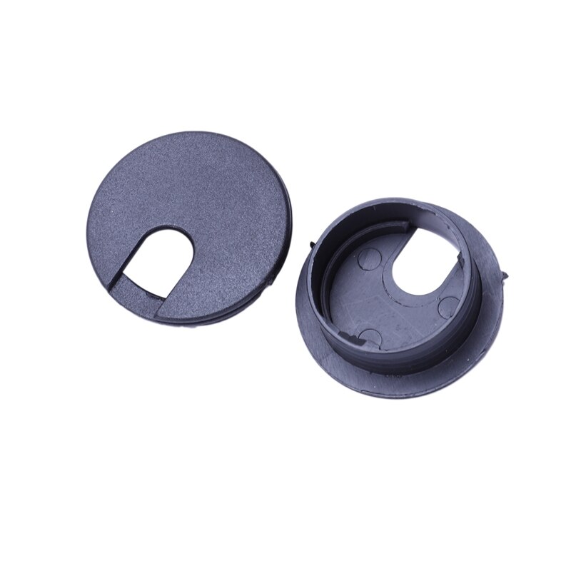 Desk Table Computer Round Shaped Black Cable Grommet Hole Cover 35mm 4Pcs