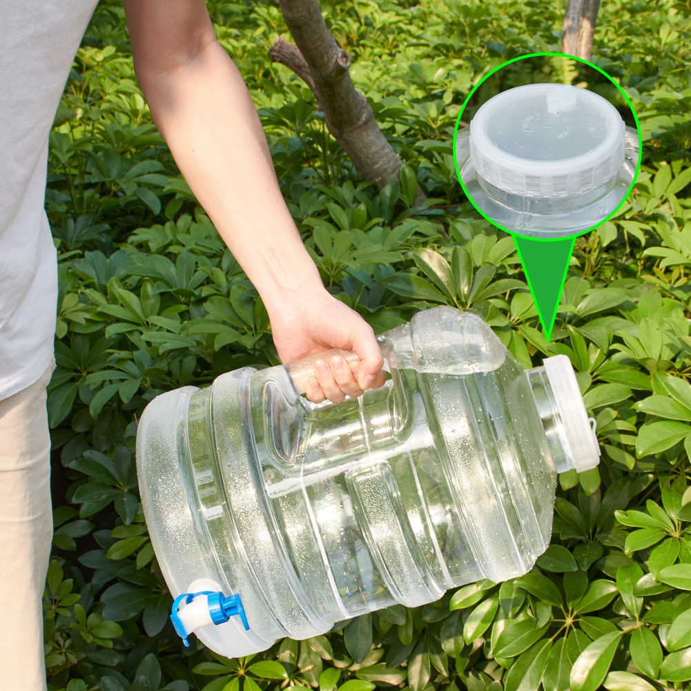 15L Litre Portable Water Container Jerry Can with Tap for Camping Picnic Water Storage Bottle Food Grade PC