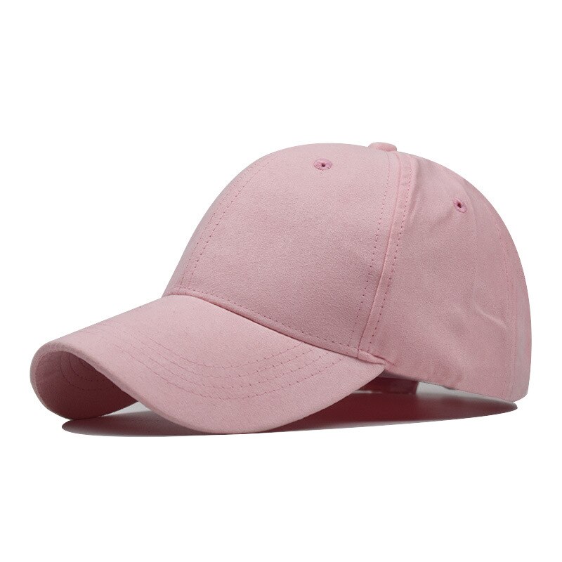 Mode Heren Baseball Caps Voor Mannen En Vrouwen Suede Eenvoudige Effen Snapback Hip Hop Bone Verstelbare Vader Trucker Hoed gorras Mujer: Pink