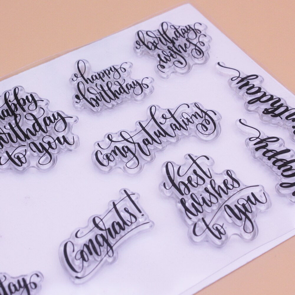 Happy Birthday Sentiments CLEAR STAMPS Scrapbooking Handmade Card Album Paper Craft Rubber Transparent Silicon Stamp Alinacutle