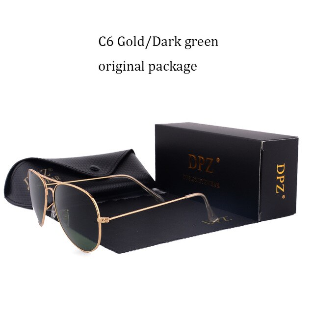 DPZ Glass lenses Gradient women sunglasses men 58mm 3025 Mirror G15 Gafas rayeds Brand sun glasses UV400: C6 with package