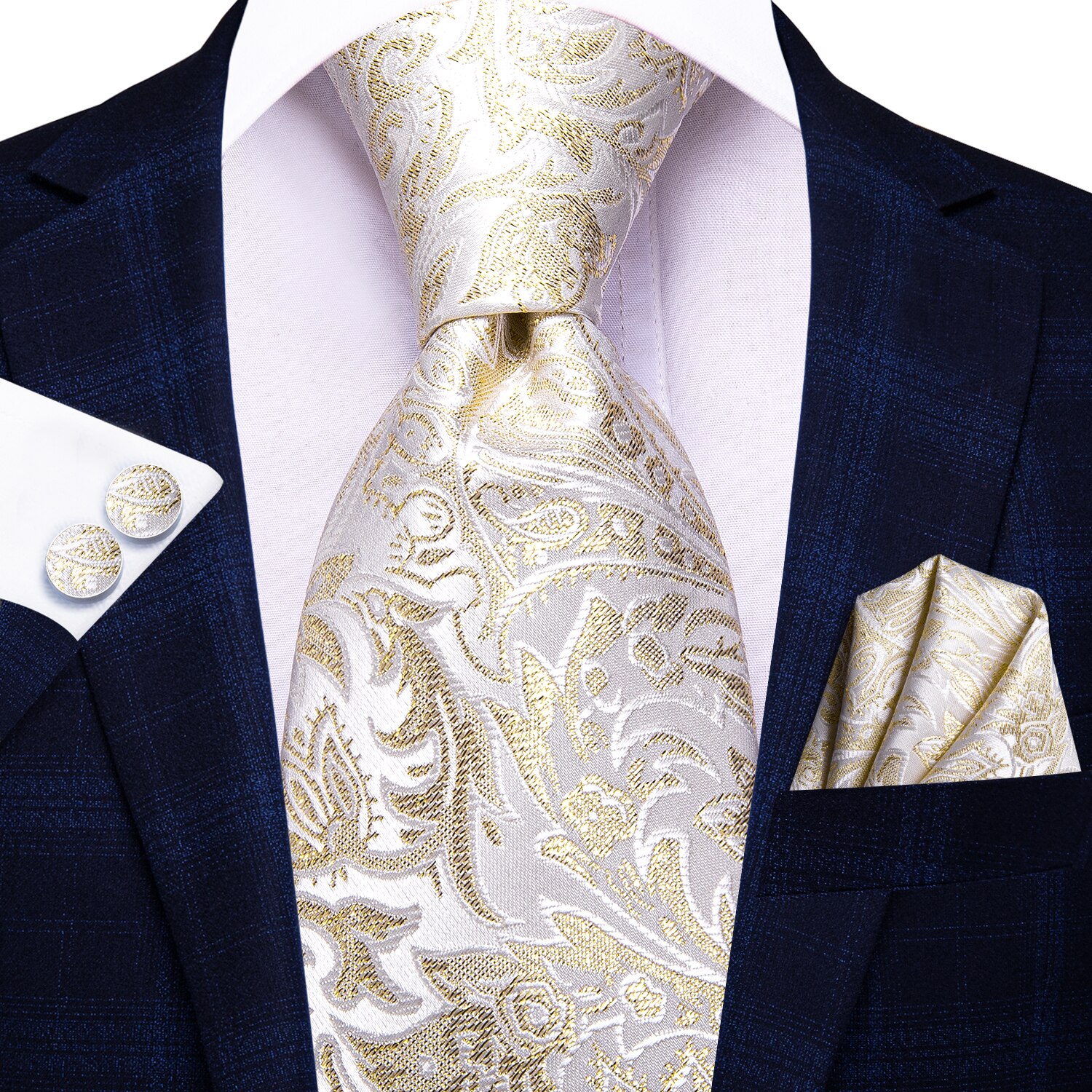 Hi-Tie – cravate à carreaux noirs pour hommes, nouvelle Business, 100% soie, 8.5cm, cravate de luxe formel, mariage de: 3350