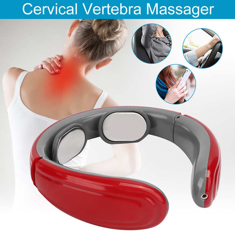 Electric Neck Shoulder Massager Low Frequency Magnetic Therapy Pulse Pain Relief Relaxation Vertebra Physiotherapy Instrument