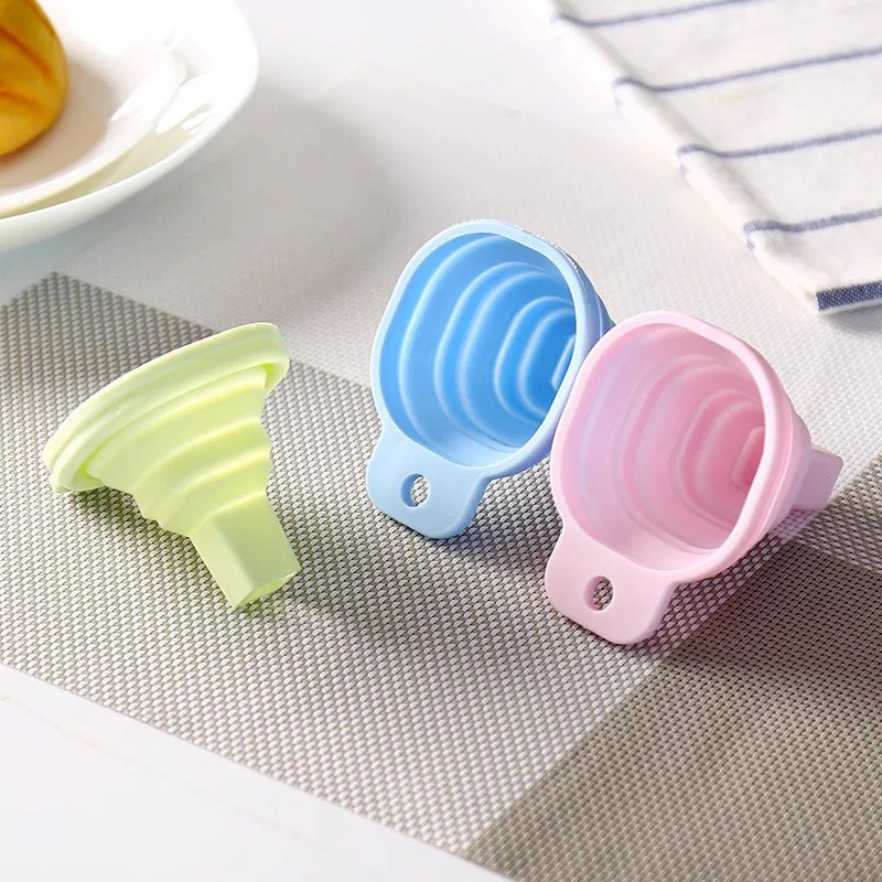 Funil de óleo dobrável silicone mini retrátil doméstico dispensação líquida mini funil vinho acessórios cozinha
