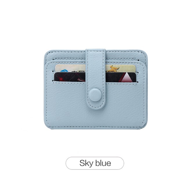 Girl ID Card Holders Wallet Business Bank Credit Card Bus Card Driving Licence Cover Holder Short Wallets Korea Style: blue