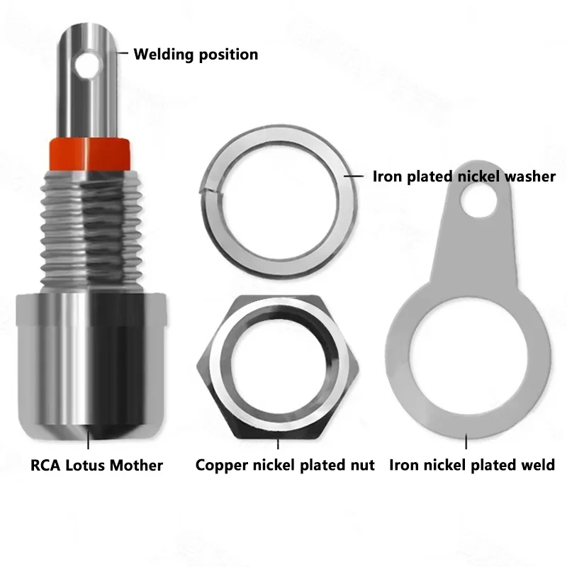 20/100Stck rca Buchse Adapter RCA Audio- Jack Stecker Vernickelt RCA Stecker Tafel montieren Buchse