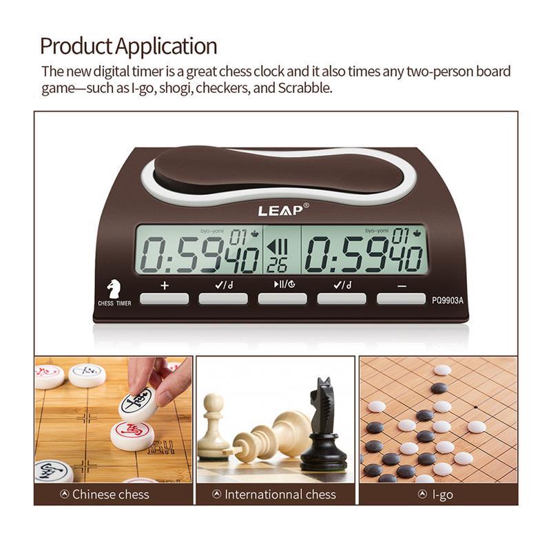 LEAP-Reloj Digital de Ajedrez PQ9903A, Temporizador para juegos de Ajedrez, contador de cuenta hacia arriba