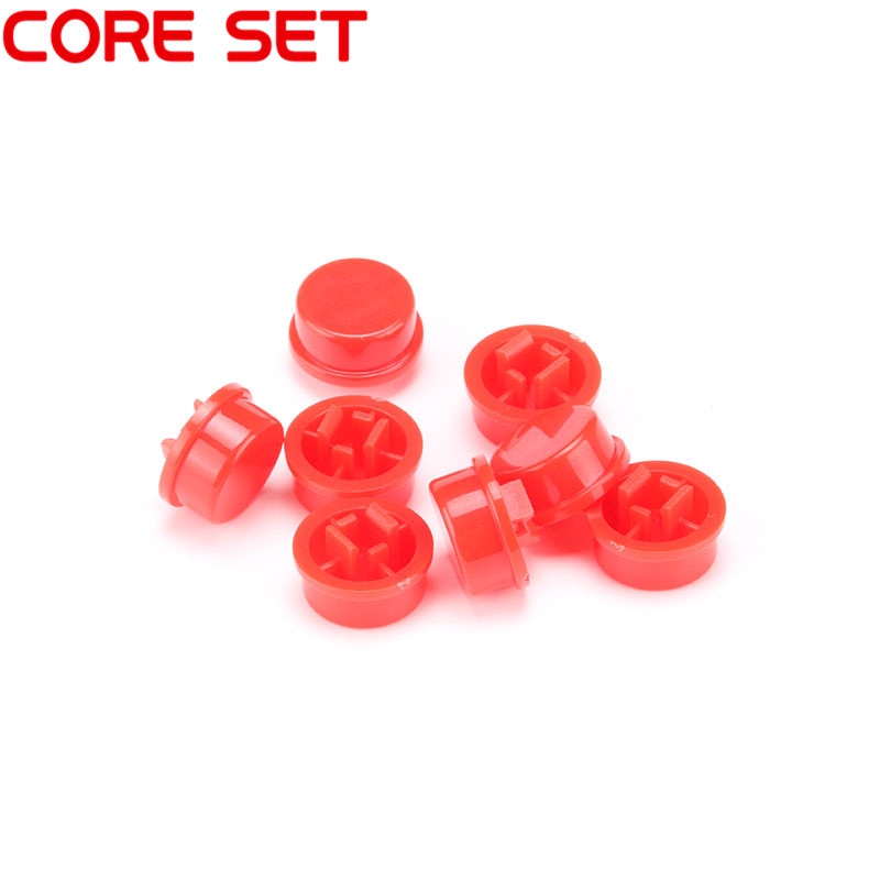 100 Stks/partij Rode Ronde Plastic Schakelaar Caps Voor 12*12*7.3Mm Micro Switchtouch Knop Deksel Cover