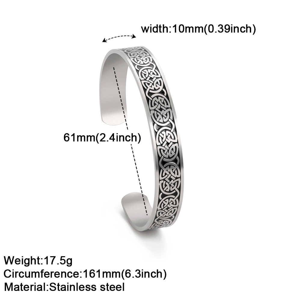 Bracciale rigido vichingo Triquetra per uomo ragazzo in acciaio inossidabile buona fortuna nodo celtico amuleto Vintage ▾ nodi irlandesi braccialetto gioielli regalo: Zinco blu placcato