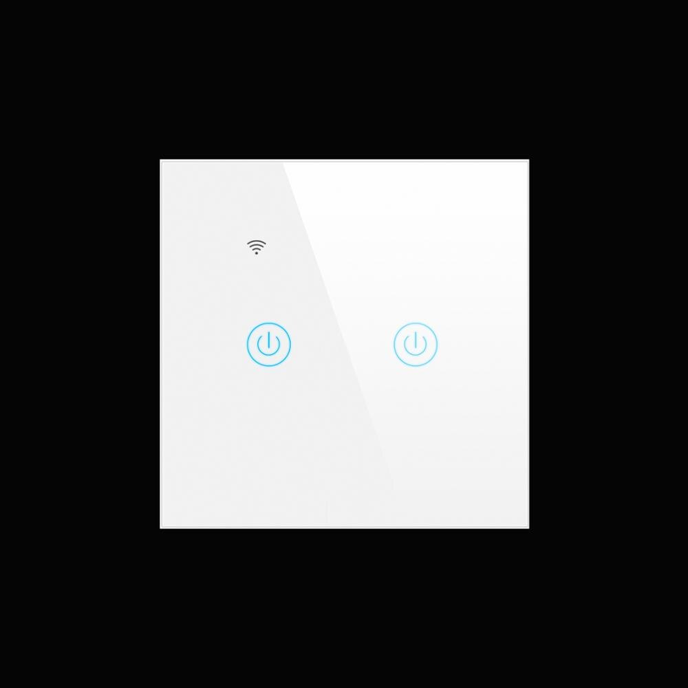 Smart Home LED light Switch Touch Panel Voice Control WIFI Apple Homekit Switch DIY Home Wall Switch: 2 Gange EU Switch