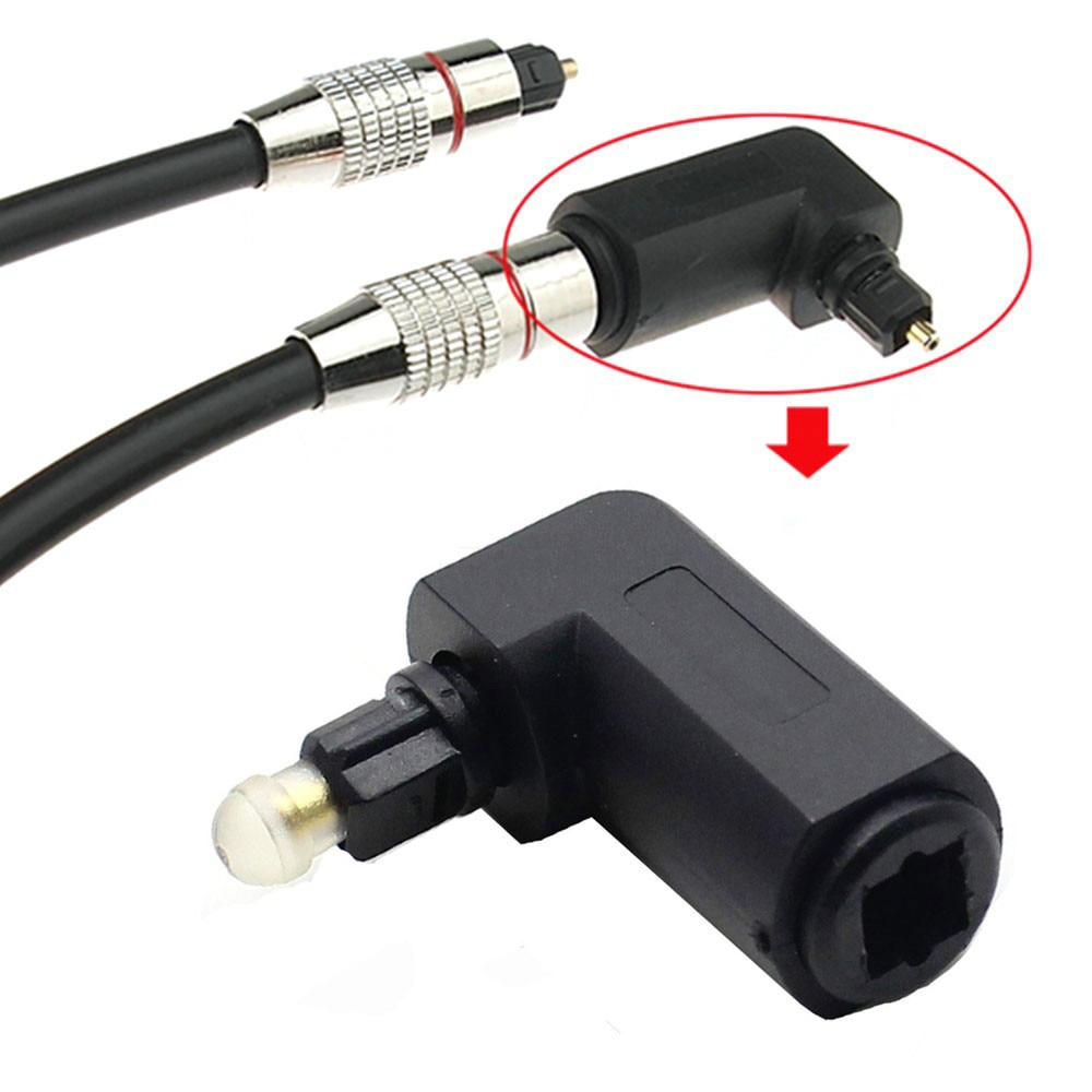 Onvian 90 Degree M/F Digital Optical Audio Cable Adapter Male to Female Jack 360 Rotates for Toslink Optical Cable TV Adapter
